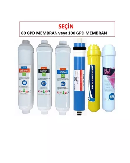 Kapalı kasa su arıtma filtresi,6 lı filtre seti