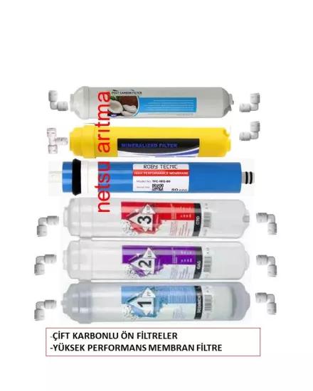 Kapalı kasa su arıtma filtresi,6 lı filtre seti