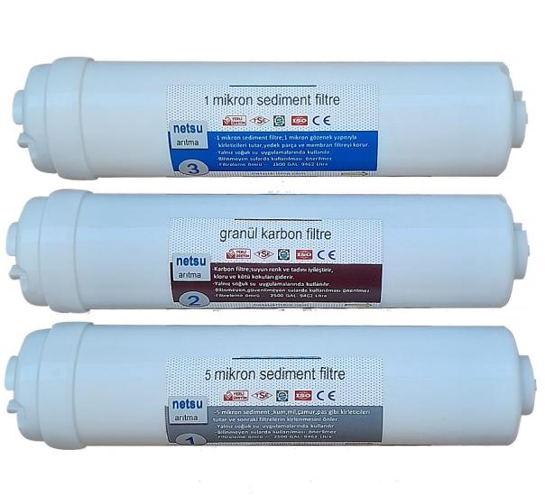 3 lü Kapalı kasa su arıtma filtresi